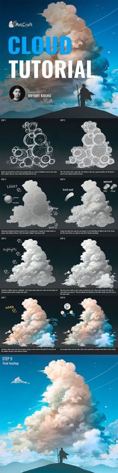 an image of clouds in the sky with different types of clouds above them and below it