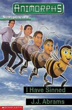 an advertisement for the movie i have sinned, featuring two men in bee suits