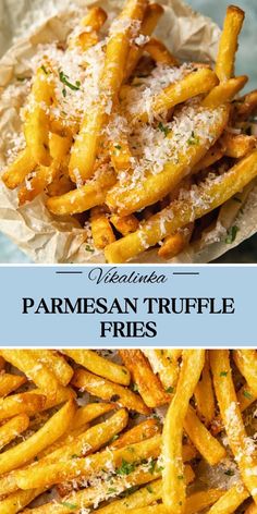 parmesan truffle fries with parmesan cheese on top