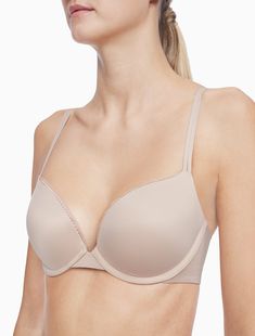 Liquid Touch Push-Up Plunge Bra | Calvin Klein Seal Logo, Plunge Bra, Push Up, Lace Trim, Calvin Klein, Sleek, Mens Outfits, Bra, Lace