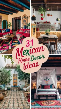 mexican home decor ideas that are easy to do in the living room and bedroom area