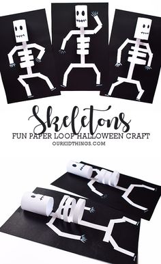 skeleton's fun paper halloween craft for kids