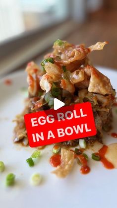 an egg roll in a bowl on a plate