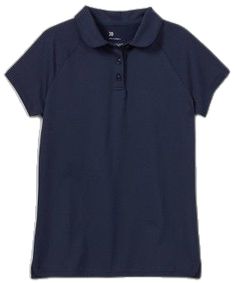 Solid Collared Sports Top, Solid Color Collared Sports Top, Solid Color Collared Sport Tops, Solid Collared Top For Sports, Solid Polo Collar Top For Sports, Stretch Short Sleeve Polo Shirt, Fitted Polo Shirt For School, Fitted Solid Polo Shirt For School, Sporty Blue Tops With Collared Neckline