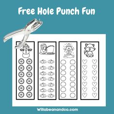 Looking for ways to help your little one's fine motor skills? Grab these and other free fine motor skills activities. https://willabeanandco.com/fine-motor-skills/ #finemotorskills #preschoolactivities #preschoolisfun #earlyeducation #willabeanandco Christmas Hole Punch Activities, Fall Hole Punch Activities Free Printable, Free Hole Punch Printables, Hole Punching Activities Free Printable, Hole Punch Activities Free Printable, Finemotorskills Activities, Hole Punch Activities, Fine Motor Activities For Preschoolers, Sensory Classroom