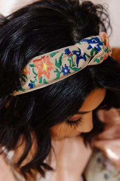 Vintage Floral Hard Headband - Headband - ANDI Pretty Headbands, Headband Wrap, Make Your Outfit, Hard Headbands, Vintage Floral Pattern, Embroidered Fabric, Floral Headbands, Vintage Floral, New Product