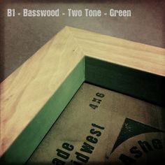 B1 Basswood - Two-Tone Green -  ReMade in Michigan by Urban Ashes utilizing transitional/disabled labor. Hand-finished with petroleum-free linseed oil. Wall Hanging Photo Frames, Linseed Oil, Photo Frames, Labor, Two Tone, Picture Frames, Michigan, Wall Hanging, Frame