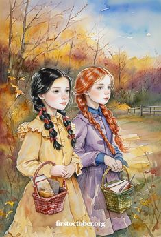 Anne and Diana, the truest kindred spirits, lived close enough to share their mornings each day! 🌅✨ Every autumn morning, they’d walk hand-in-hand, laughing, dreaming, and savoring the beauty around them as they made their way to school. The crisp air, colorful leaves, and shared excitement made those walks unforgettable. 🍃🍂 There’s something magical about best friends who turn even the simplest moments into lifelong memories. 💛🌻  #KindredSpirits #AnneAndDiana #AutumnWalks #BestFriends #SchoolDays #AvonleaMagic #FriendshipGoals 🍂 Friendship Paintings, Anne Of The Island, Farm Animal Painting, Walk To School, Autumn Morning, Morning Walk