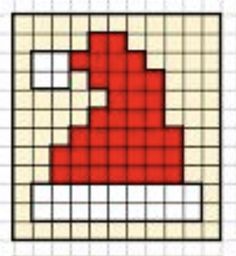 a cross stitch pattern with the shape of a red object in it's center