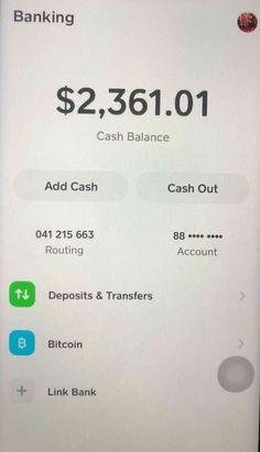 an iphone screen showing the cash balance for $ 2, 350 00