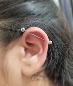 a person with some piercings on their ear