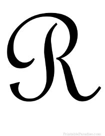 the letter r is made up of black letters and has been drawn in two different ways