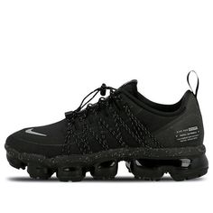 Nike Air VaporMax Run Utility 'Black' AQ8810-003 (SNKR/Reflective) Nike Black Sneakers With Reflective Details, Urban Black Sneakers With Shock Absorption, Black Sporty Sneakers With Shock Absorption, Black Low-top Sneakers For Winter Sports, Low-top Black Sneakers For Winter Sports, Nike Reflective Outdoor Sneakers, Nike Black Functional Sneakers, Nike Outdoor Sneakers With Reflective Details, Black Reflective Outdoor Sneakers