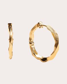 Milamore 18k Gold Kintsugi En Medium Hoop Earrings | OLIVELA Shaped Hoop Earrings, Ancient Japanese Art, Medium Hoop Earrings, Gold Polish, Eclectic Style, Find Beauty, Gold Hoop, Gold Hoop Earrings, Personal Shopping