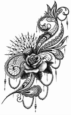 an image of a rose tattoo design on a white background