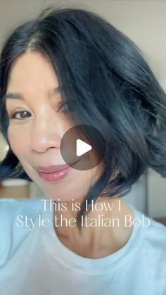 Janise Burrafato on Instagram: "Styling the Italian Bob with my unique twist - no bangs!😜💇🏻‍♀️  As much as I love my low maintenance bob I occasionally wear it differently and this is my current favorite style to amp up my look🥰  #haircut #hairtutorial #italianbob #frenchbob #asianhair #thinhair #haircareroutine #shortbobstyle" Bob Haircut 40 Year Old, Italian Bob Haircut Blonde, Lara Bingle Bob, Outfits With Bob Hairstyle, Latina Bob Haircut, How To Style Italian Bob, Italian Bob Fine Hair, Heavy Italian Bob, How To Style French Bob