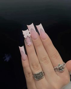 Quinceanera Nails, Acrylic Nails Nude, Matte Nails Design, Colored Acrylic Nails, Girly Acrylic Nails, French Tip Acrylic Nails, Cute Acrylic Nail Designs, Basic Nails, Simple Acrylic Nails