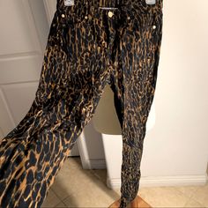 Lightly Worn In Excellent Condition 7 For All Mankind Jeans, For All Mankind, 7 For All Mankind, Black And Brown, Animal Print, Women Jeans, Women Shopping, Black, Color