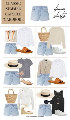 Timeless Capsule Wardrobe Summer, Summer Basics 2023, Timeless Summer Wardrobe, Timeless Casual Outfits Summer, Classic Chic Outfits Summer, Fashion For Summer, Summer Trip Capsule Wardrobe, Capsule Outfits Summer, Summer Time Capsule Wardrobe