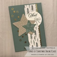 a christmas card with a star on it