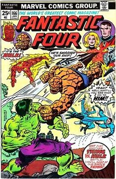 the cover to fantastic four comic book, featuring an image of hulk and other characters