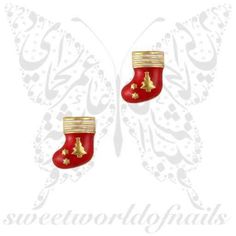 3D Christmas Nail Decoration Charms Socks / 2pcs Nail Specialist, Paw Nails