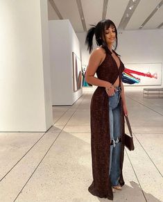 28 Birthday Outfit, Curly Hair And Dresses Outfit, Maxi Top Outfits, Country Concert Outfit Black Women, Plaid Corset Outfit, New Age Fashion, Smino Concert Outfits, Beige Outfits Black Women, Going To A Birthday Party Outfit