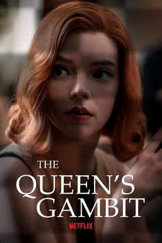 the queen's gambet netflix poster with an image of a woman in red hair