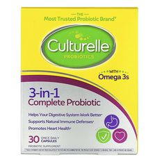 The Most Trusted Probiotic BrandφHelps Your Digestive System Work BetterSupports Natural Immune DefensesPromotes Heart HealthProbiotic SupplementNaturally Sourced LGG®Most Clinically Researched Strain in the World†Guaranteed Purity & Potency***Dairy, Gluten^, Soy FreeThe Difference is Culturelle®∞Allergy Friendly Free FromMilkWheatEggsTree nutsPeanutsCulturelle® 3-in-1 Complete Probiotic Works naturally with your body to support your health in three ways, combining the power of a proven probioti Preventive Medicine, Healthy Benefits, Immune Health, Fish Oil, Allergy Friendly, Digestive System, Digestive Health, Heart Healthy