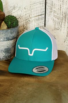 Teal & White Cap - L Trading Teal Hat, Conch Stud, Cactus Necklace, Christmas Ideas Gifts, Kimes Ranch, Womens Visor, Horseshoe Pendant, Hunting Hat, Ball Caps