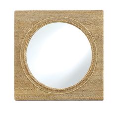 a mirror that is made out of straw