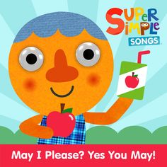 a cartoon character holding an apple with the words, may i please yes you may