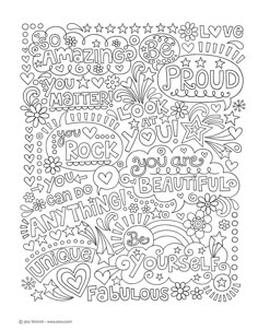 an adult coloring page with the words i love you