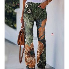 Fabric:Faux Denim; Gender:Women's; Style:Fashion; Elasticity:Micro-elastic; Occasion:Halloween,Weekend; Fit Type:Regular Fit; Function:Comfort; Pattern:Flower / Floral,Skull; Design:Print,Wide Leg,Side Pockets; Pants Type:Jeans,Flared Pants,Bell Bottom,Pants Trousers; Front page:FF; Listing Date:09/06/2022; Production mode:External procurement; Hips:; Length:; Waist:; Special selected products:Clearance; Fit US Size:null; Fit UK Size:null; Fit EU Size:null; Pants Length:Full Length; Print Type:3 Vintage Floral Pants, White Halloween, Vintage Flare, Bottom Jeans, Floral Denim, Casual Weekend, Bell Bottom Pants, Elastic Fabric, Floral Pants