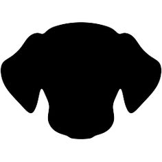 the silhouette of a dog's head is shown in black on a white background