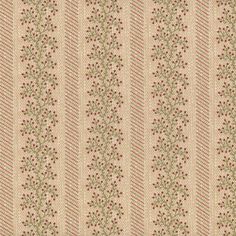 a beige and red striped background with small flowers