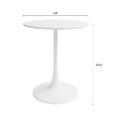 an image of a white table with measurements for the top and bottom portion on it