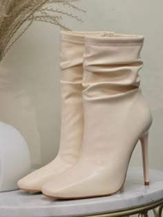 Helena Booties - Cream | SALE Price Only $64.99 + Same Day Shipping *All Orders* | New Arrivals Just Landed! Fitted Ankle Boot In Synthetic Material, Fitted Ankle Boots In Synthetic Material, Fitted Synthetic Ankle Boots, Fitted Beige Synthetic Boots, Fitted Beige Mid-calf Boots With High Ankle, Beige Fitted Mid-calf Boots With High Ankle, Fitted Beige Mid-calf High Ankle Boots, Cream Closed Toe Fitted Boots, Fitted Cream Closed Toe Boots