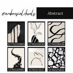 an image of abstract art in black and white with the word abstract on it's side