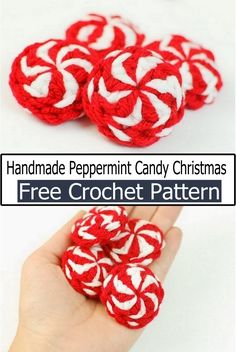 handmade peppermint candy christmas ornament free crochet pattern with instructions