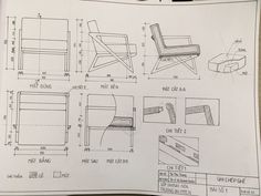 the plans for an easy chair are shown here