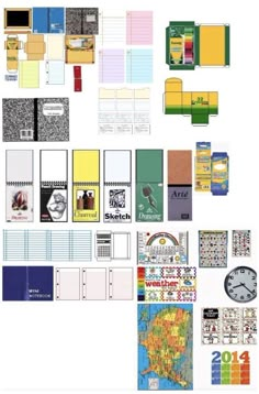 a collage of different types of papers and magnets