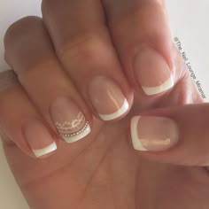 Simple french manicure bridal nail art design French Pedicure, French Manicure Designs, White Tips, Bridal Nail Art, French Nail Art, French Nail Designs, Bride Nails, Manicures Designs