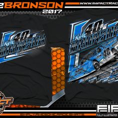 two t - shirts designed for the 2011 iron mountain truckin'contest, with an image of a race car on it