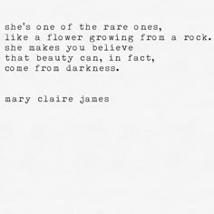 mary clarie james's poem about the rare ones, like a flower growing from a rock