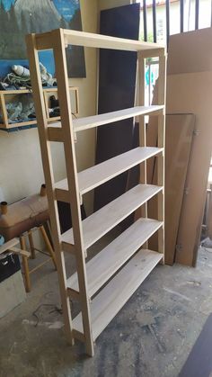 the shelves are ready to be painted