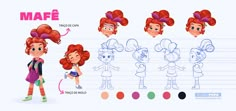 Caracter Designer, Kids Graphic Design, Character Turnaround, Kids Cartoon Characters, Illustration Art Kids, Character Design Girl, Graphic Design Infographic, Character Model Sheet