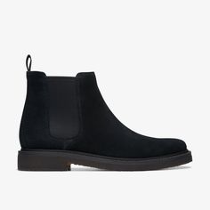 As classic and understated as it gets, meet Chelsea boot Clarkdale Easy. A stand-out silhouette among our AW23 boot offering, this suede profile is the answer to every smart-casual dress code. It sits atop a signature natural crepe outsole with a durable rubber heel top piece and makes use of a premium leather storm welt for a utilitarian touch. It feels just as good as it looks, too, thanks to its Contour Cushion footbed that keeps every step feeling light and breezy. Black Suede Chelsea Boots, Smart Casual Dress Code, Shoe Care Kit, Dress Code Casual, Smart Casual Dress, Suede Chelsea Boots, Black Suede Boots, Rubber Heels, Shoe Care