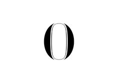 the letter o is shown in black and white