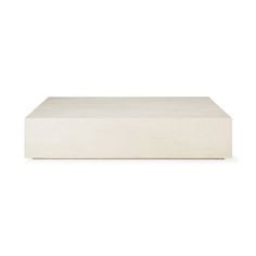 a large white box with no lid on it's side, sitting against a white background